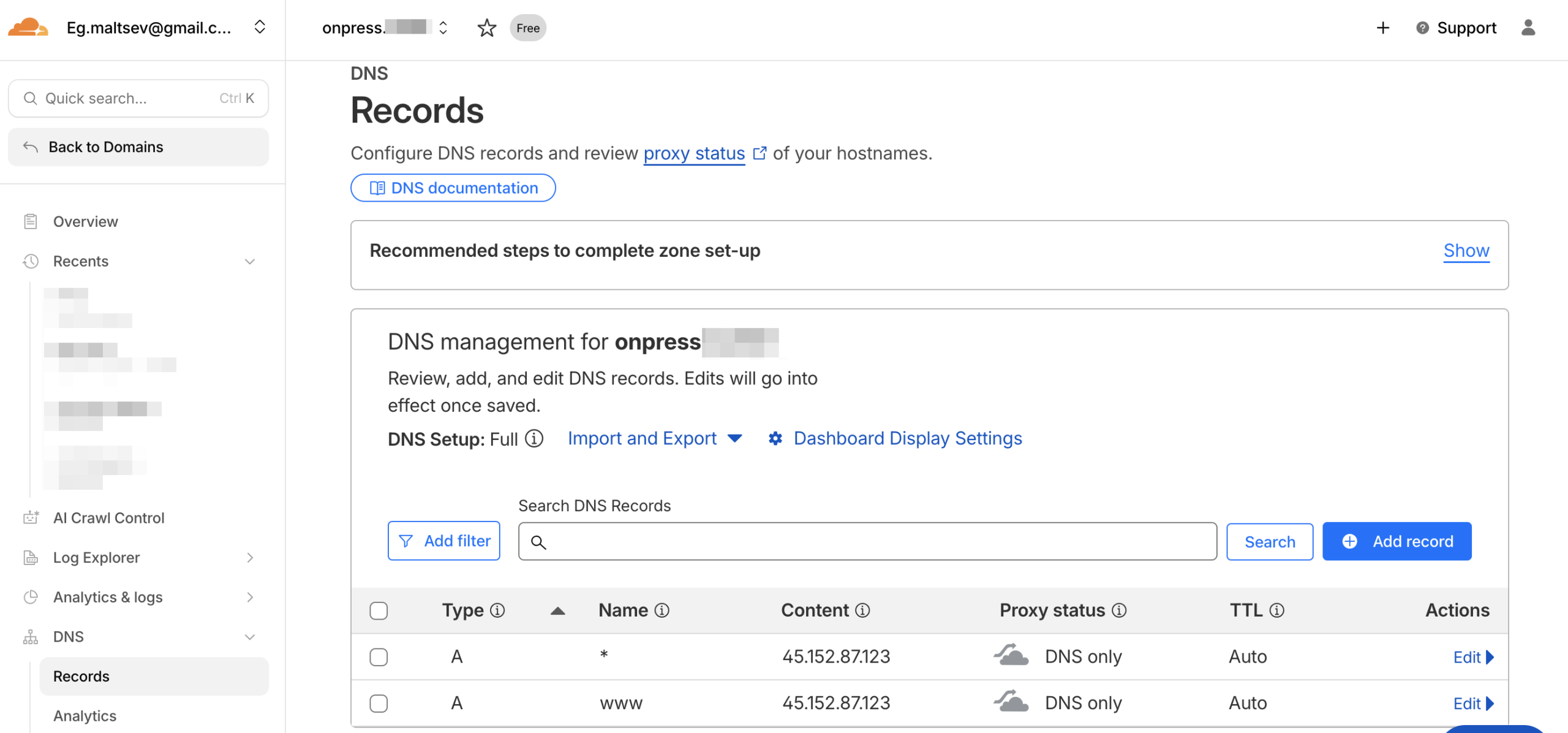 Привязка домена