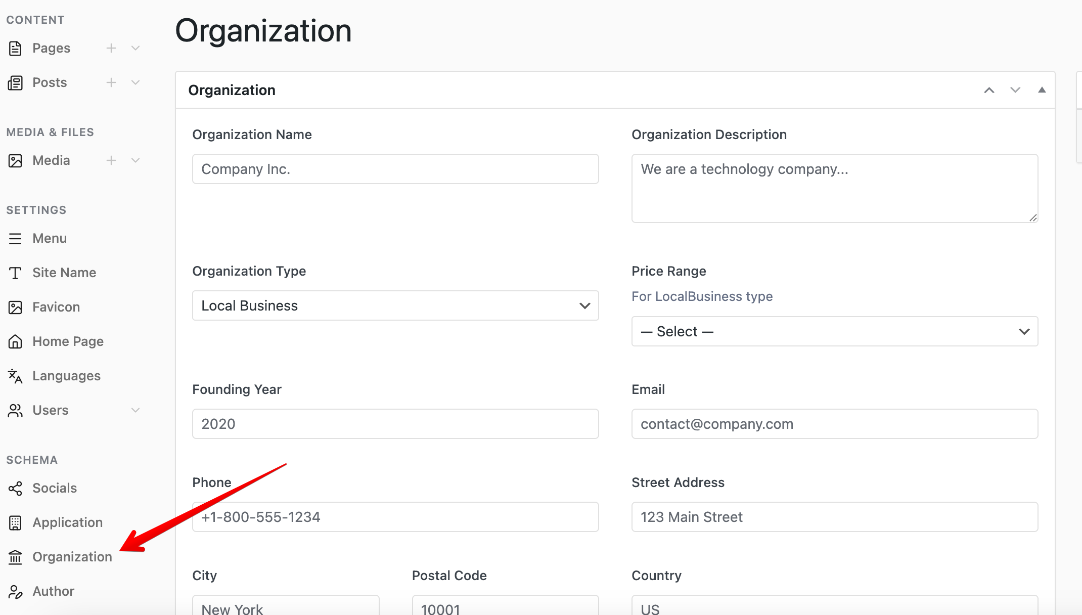 Schema разметка